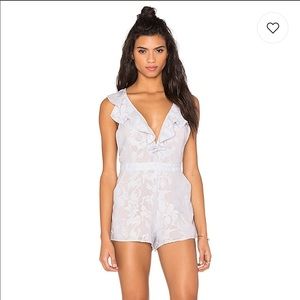 The Jetset Diaries Wanderlust lace ruffle open back‎ romper size Small